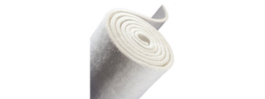 Close up of the end of a ceramic fiber insulation roll